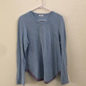 Wilt contrast stitch l/s crew shirttail tee slub Peri blue cherry